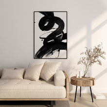 Load image into Gallery viewer, Black/White Brush Stroke Art Print Living Room Decor
