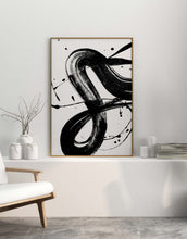 Load image into Gallery viewer, Swirling Black Brush Strokes Abstract Modern Wall Art 
