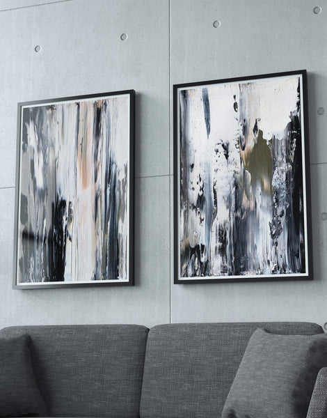 Large Art Prints Set of Two Abstract Paintings