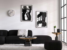 Load image into Gallery viewer, Black/White Brush Stroke Art Print Matching Abstract Set 
