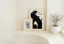 Load image into Gallery viewer, Spiralling Black Brush Strokes Abstract Modern Wall Art 
