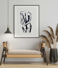 Load image into Gallery viewer, Female Body Silhouette Outline Drawing Wall Art Print

