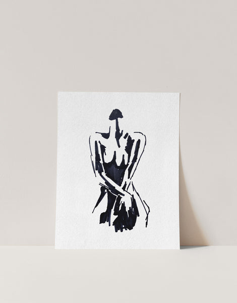 Woman Figure Art Abstract Lines Silhouette Sketch 