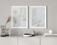 Load image into Gallery viewer, Matching Abstract Lines Textured Plaster Wall Art Prints
