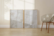 Load image into Gallery viewer, Set of Two Abstract Lines Textured Plaster Art
