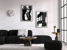 Load image into Gallery viewer, Black/White Brush Stroke Art Print Abstract Set 2
