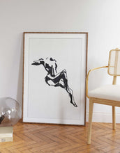 Load image into Gallery viewer, Black and White Wall Art Female Body Drawing
