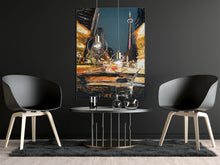 Load image into Gallery viewer, Toronto Night Painting Downtown City Street Modern Art
