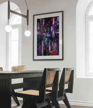 Load image into Gallery viewer, Rainy Tokyo Street Painting Abstract Lanterns Cityscape Print
