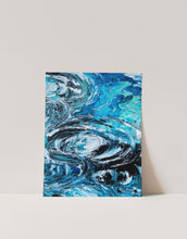 Load image into Gallery viewer, Abstract Blue Water Rings Painting Art Print
