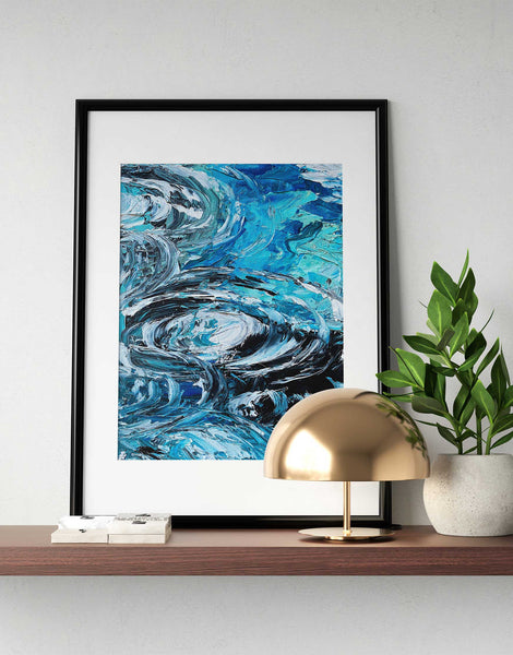 Abstract Water Ripple Effect Art Print