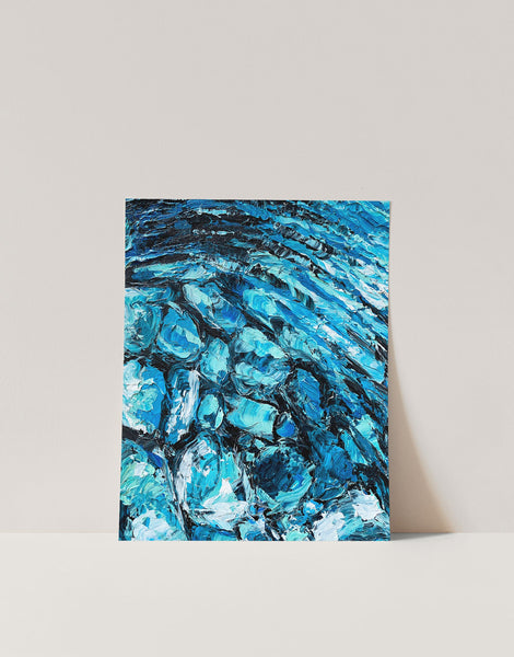 Abstract Blue Water Painting Art Print