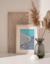 Load image into Gallery viewer, Greece White and Blue Staircase Painting Wall Decor
