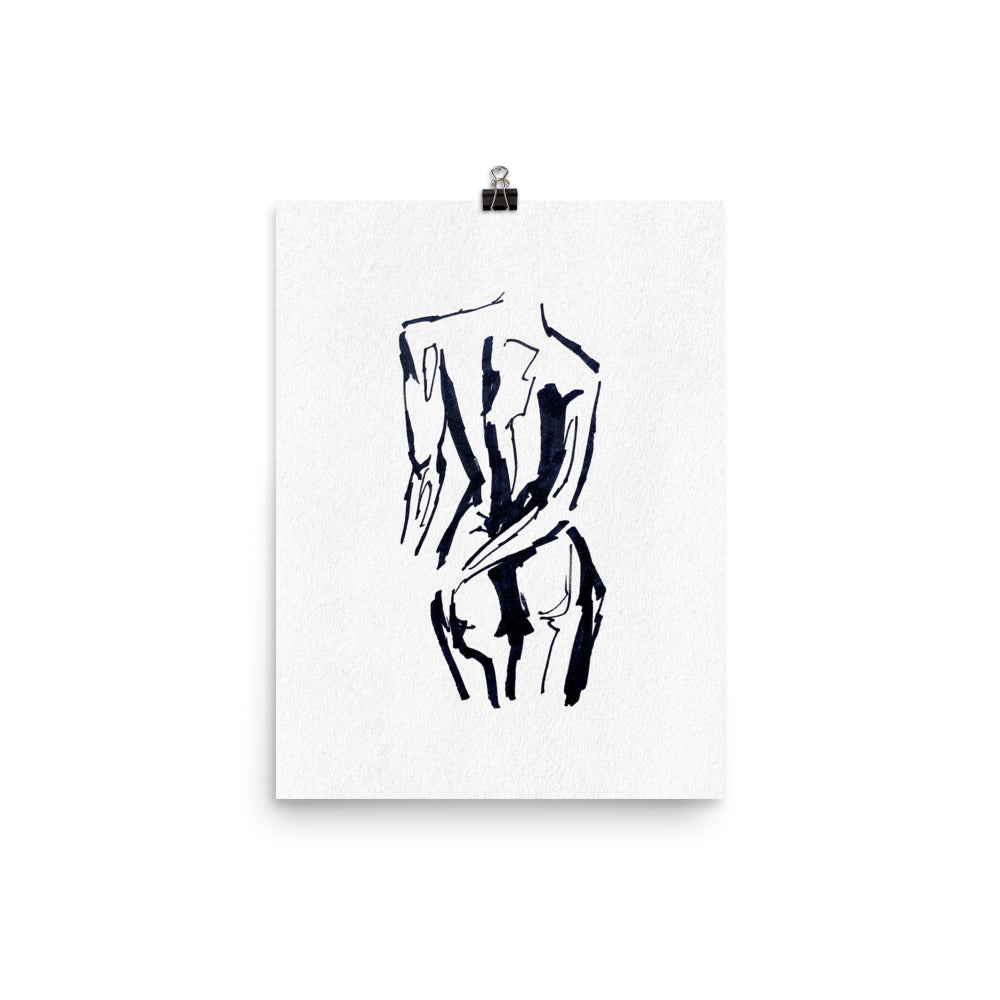 12x16 Ponder Illustration Art Print Body Language Collection