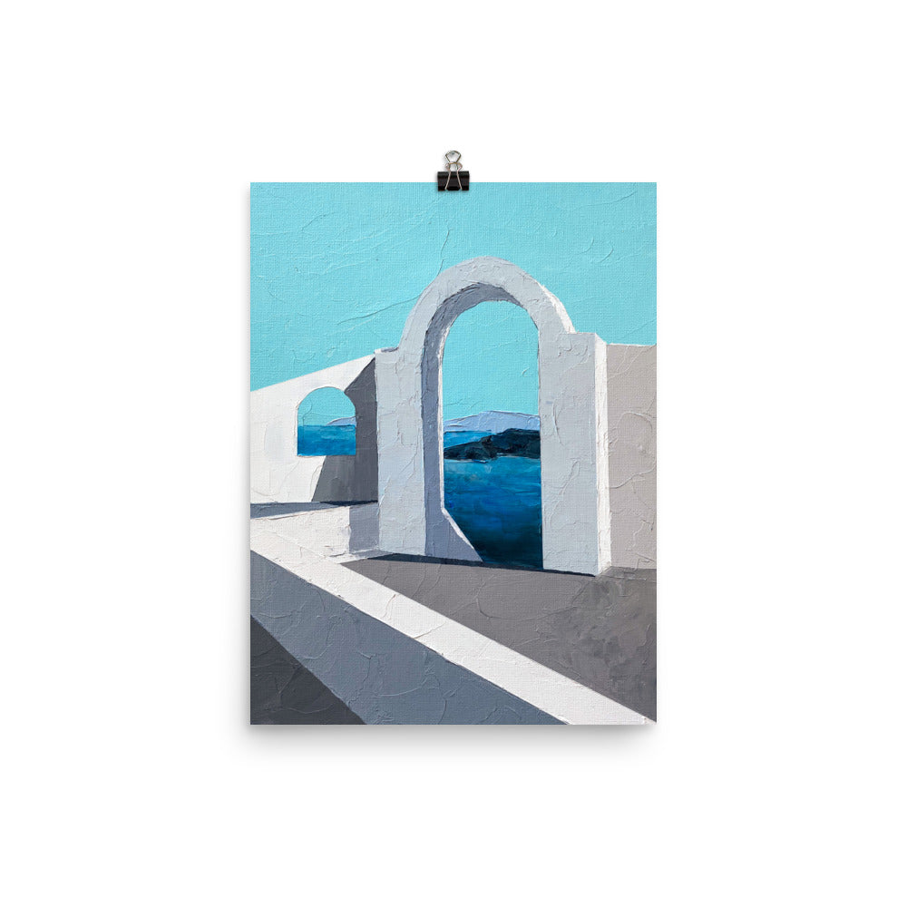 12x16 Paradise Painting Art Print Greece Collection