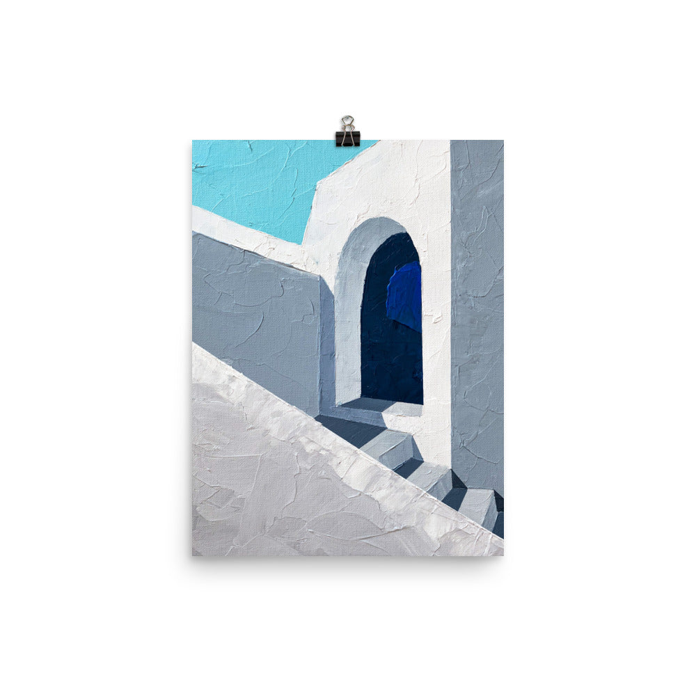 12x16 Mid Afternoon Painting Art Print Greece Collection