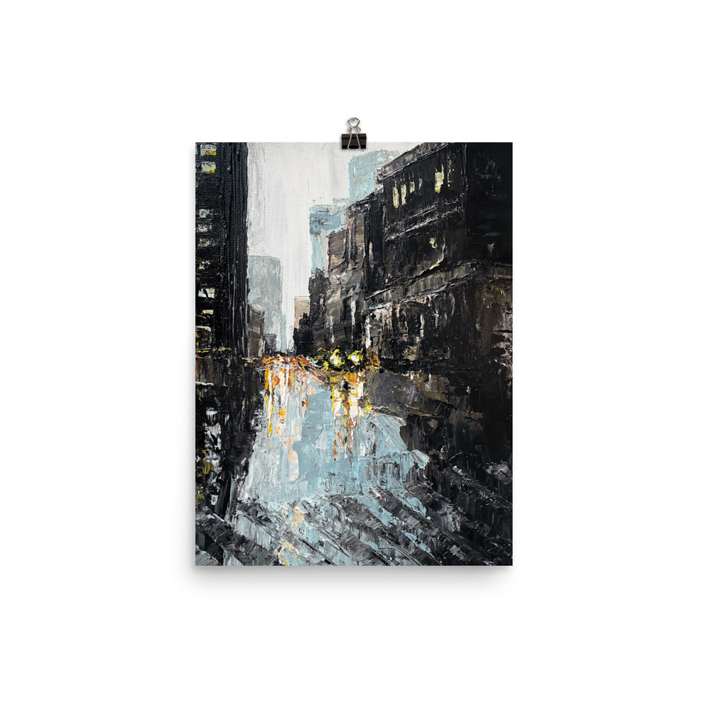 12x16 Financial District Cityscape Art Print Urban Collection