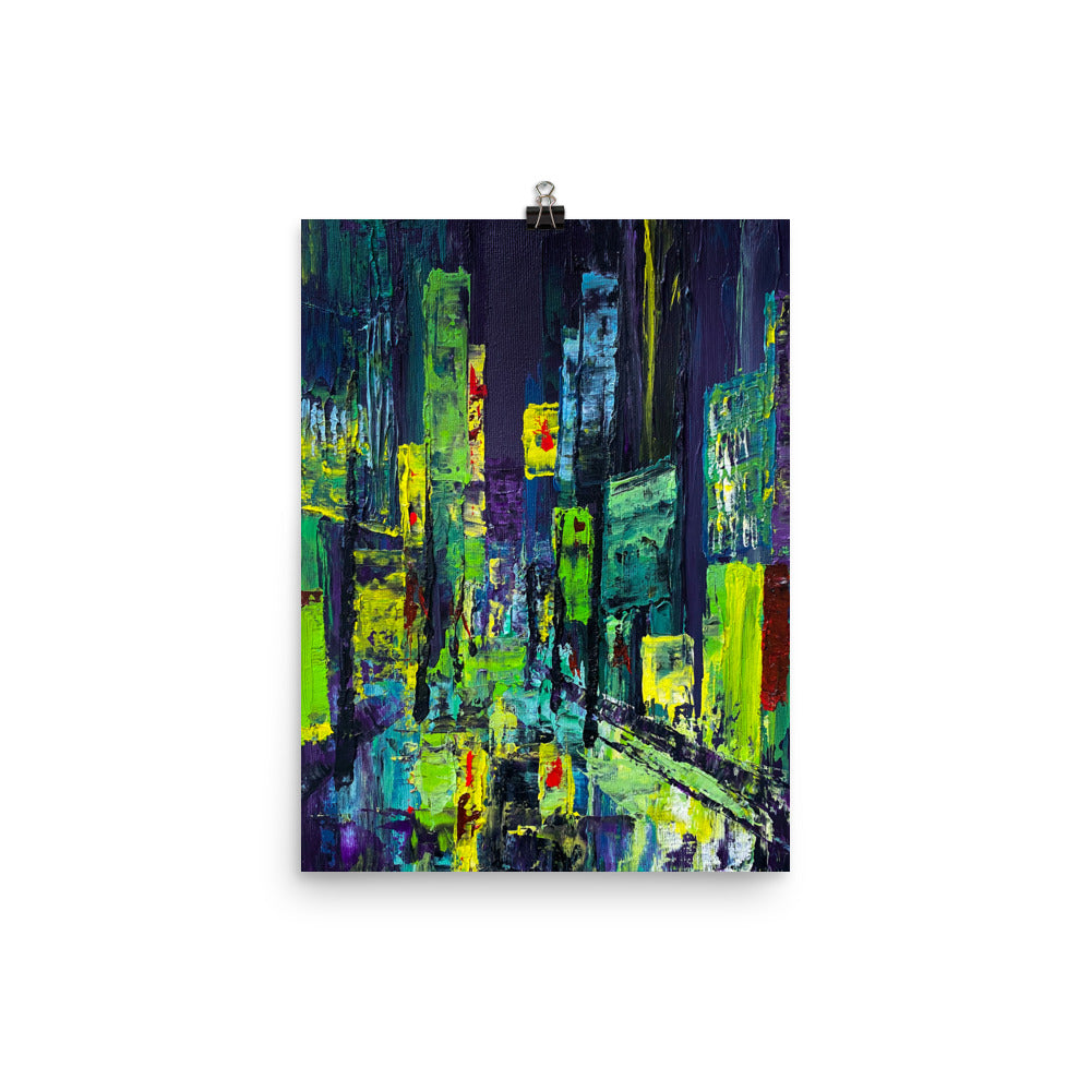 12x16 After Hours Cityscape Art Print Urban Collection