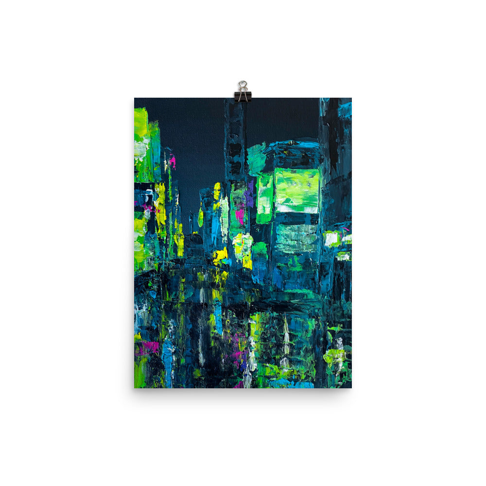 12x16 4AM Abstract Cityscape Art Print Urban Collection