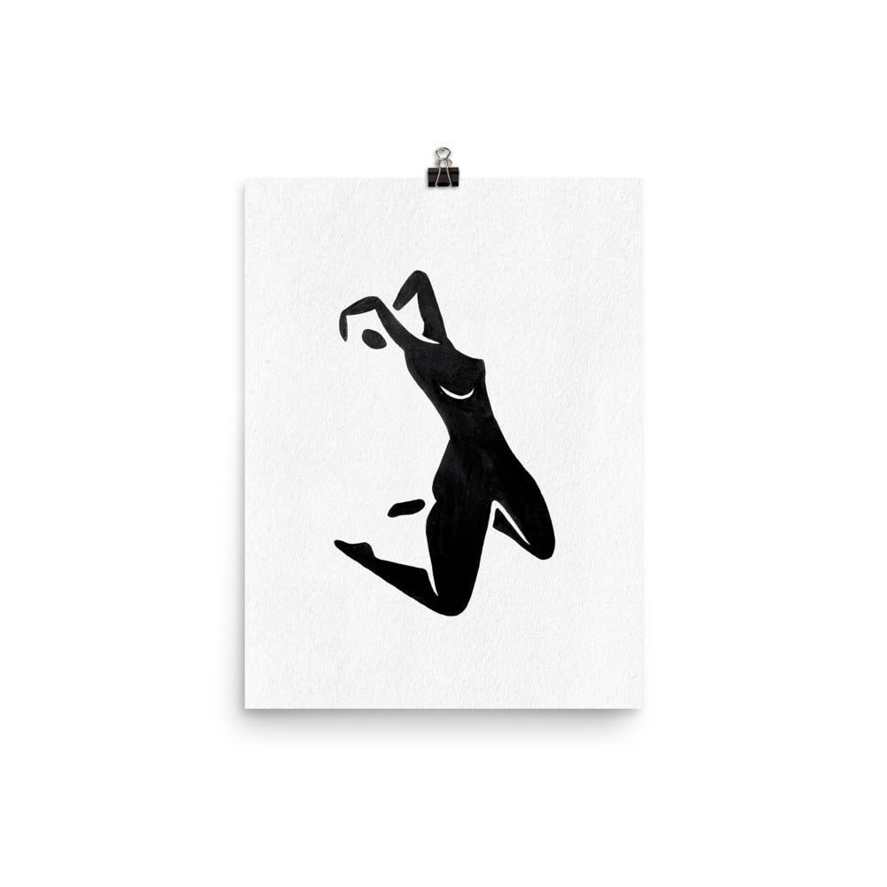 12x16 Breathe Female Silhouette Art Print Positions Collection
