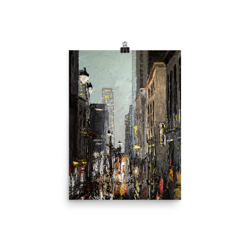 12x16 Friday Abstract Cityscape Art Print Urban Collection